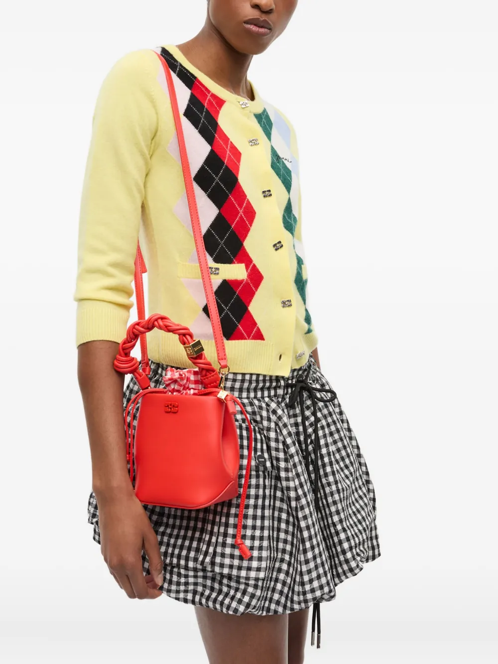 GANNI Bou mini bucket-tas Oranje
