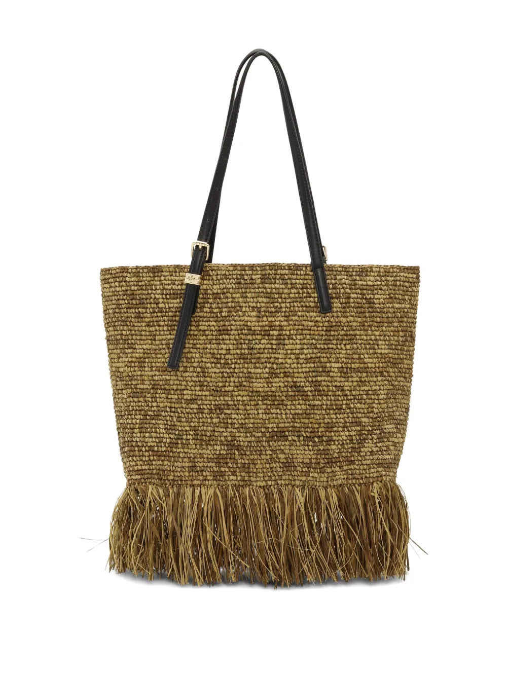 GANNI Raffia shopper Beige