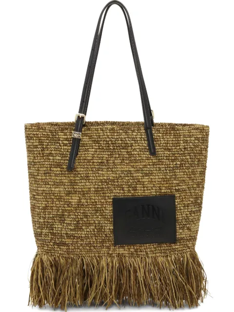 GANNI raffia tote bag