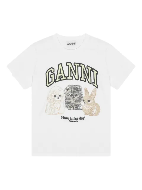 GANNI logo-print T-shirt
