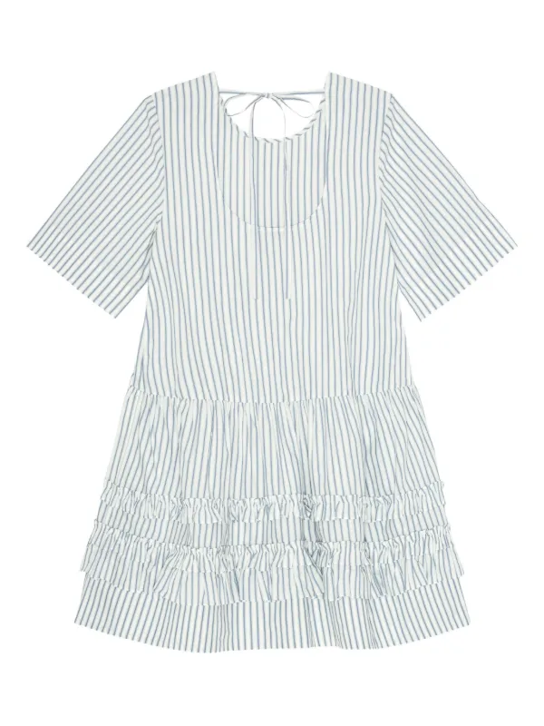 GANNI Striped Dress | White | FARFETCH