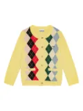 GANNI argyle-pattern cardigan - Yellow