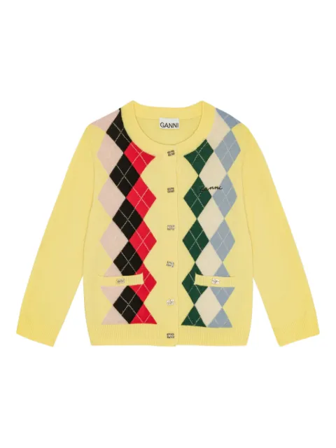GANNI argyle-pattern cardigan 