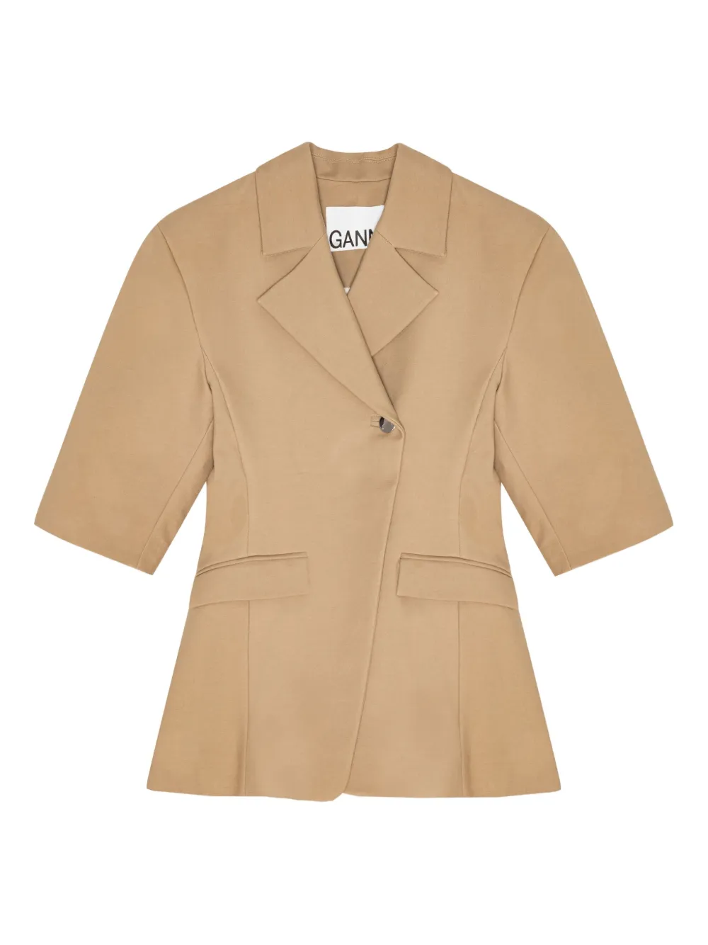 GANNI Blazer met korte mouwen Beige