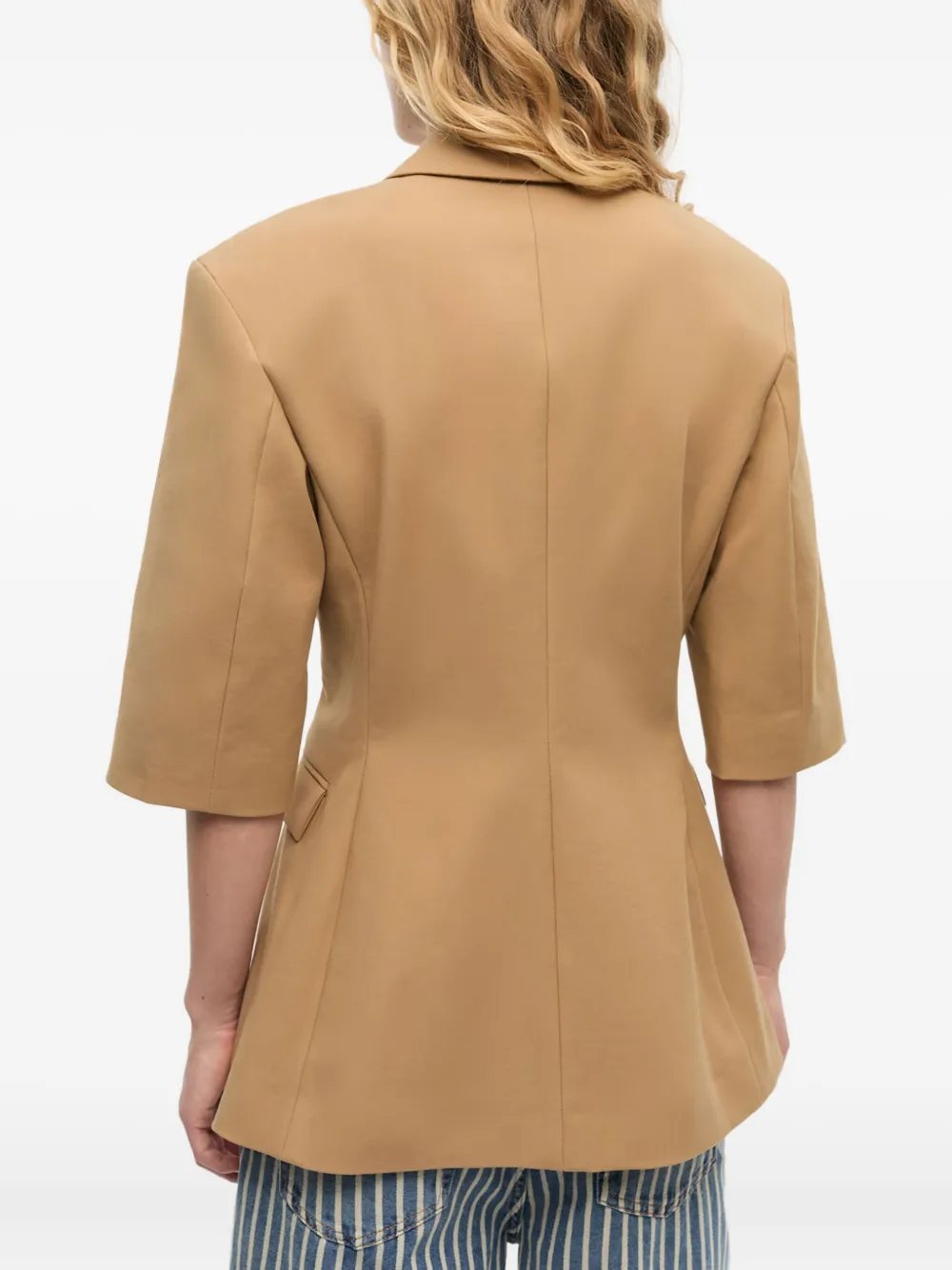 GANNI Blazer met korte mouwen Beige