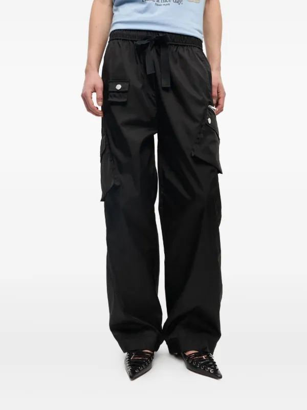GANNI ドローストリング カーゴパンツ GANNI ドローストリング パンツ | ブラック | FARFETCH JP