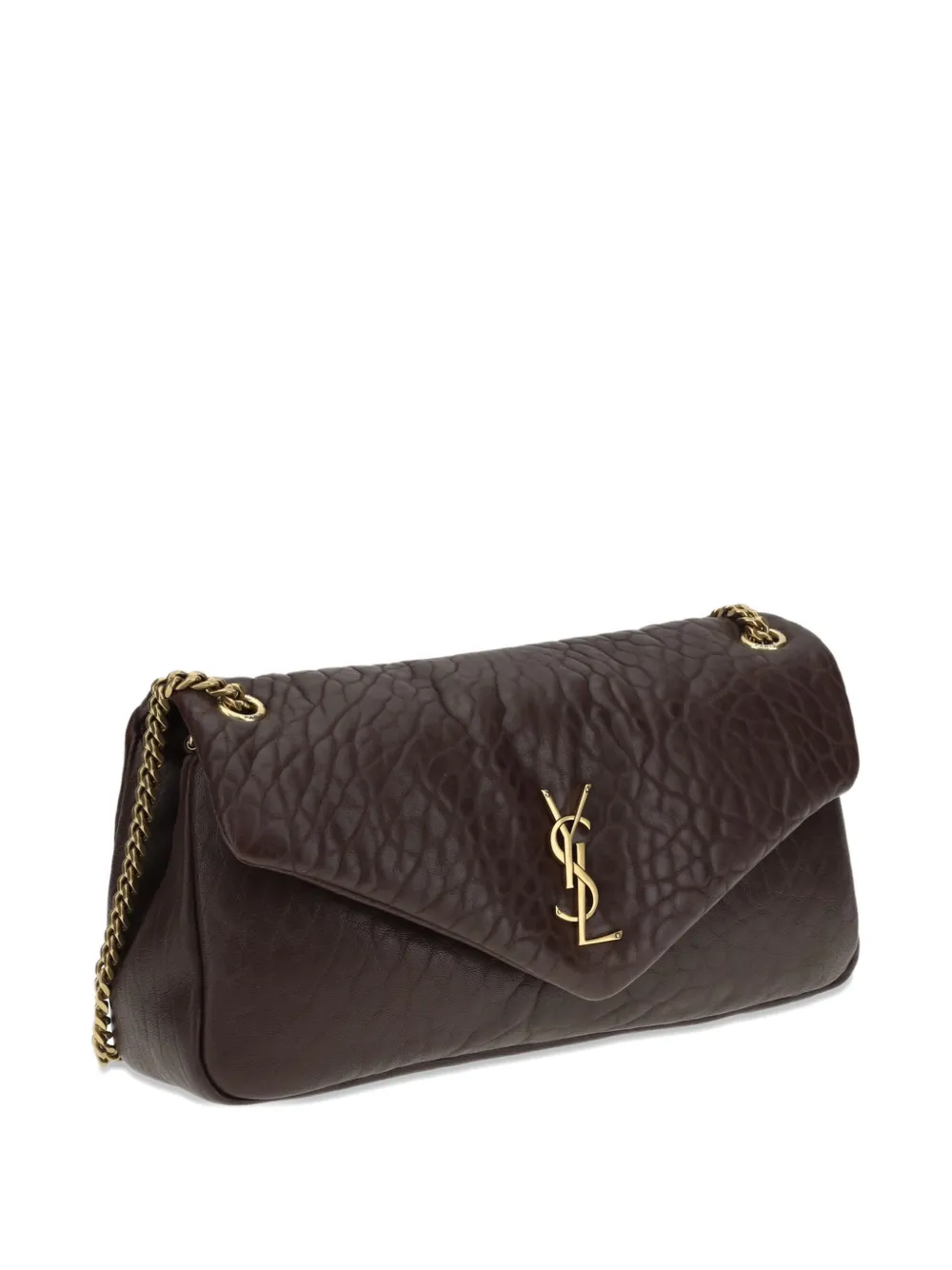 Saint Laurent Calypso medium schoudertas Bruin
