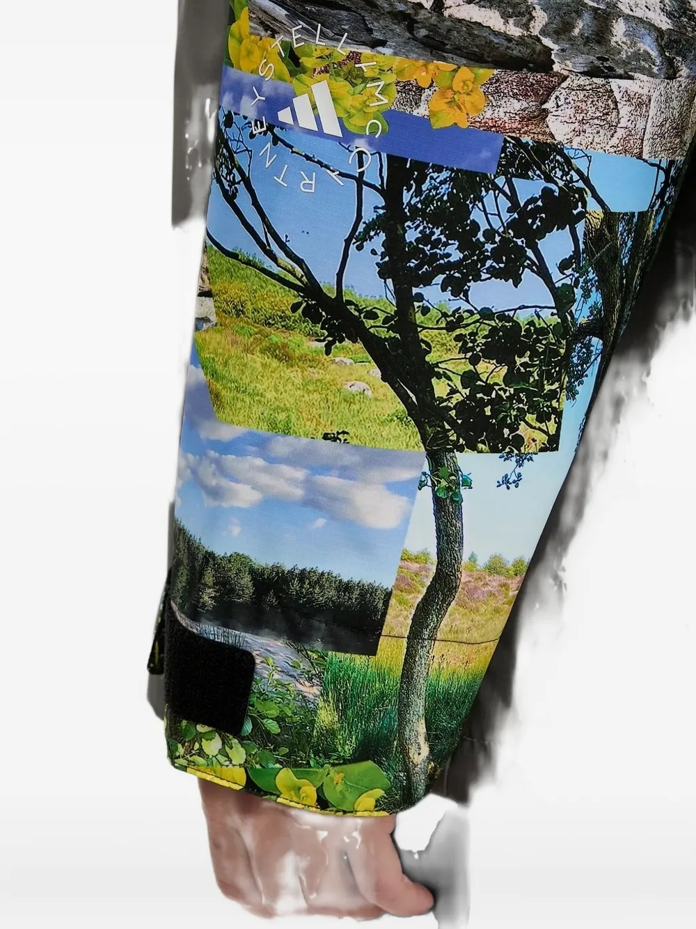 Adidas By Stella Mccartney Truenature Landscape-print Hooded Jacket In Green
