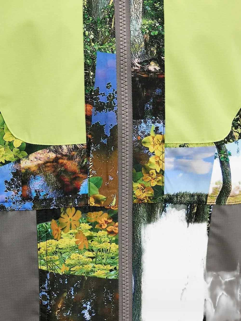 Adidas By Stella Mccartney Truenature Landscape-print Hooded Jacket In Green
