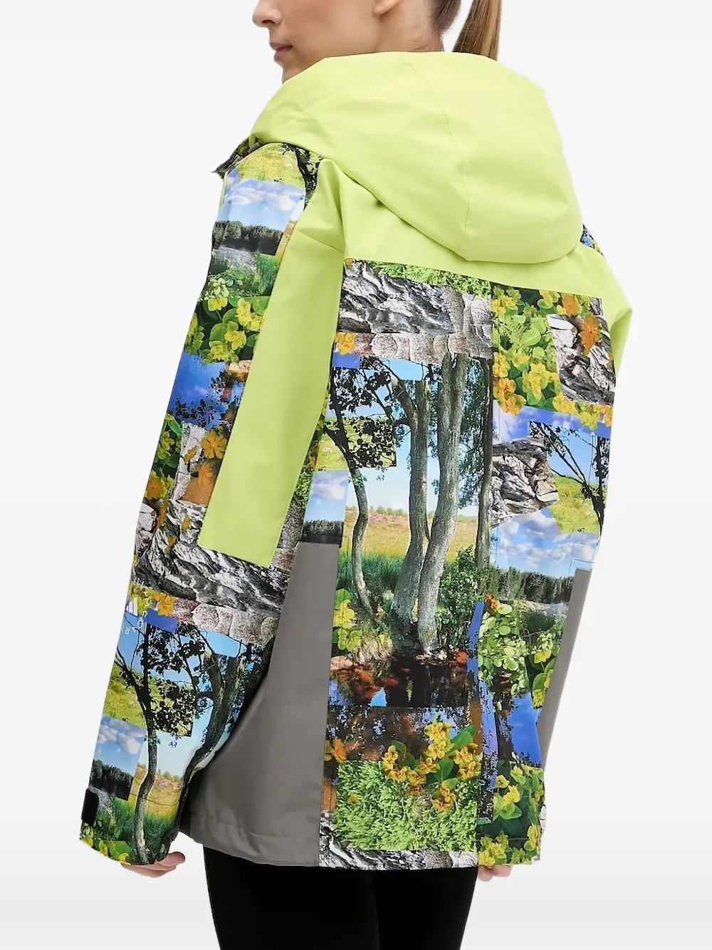 Adidas by Stella McCartney Truenature jack met capuchon en landschapsprint - Groen