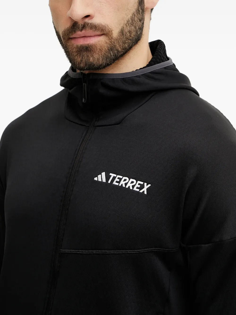 adidas hooded zip-up jacket Zwart
