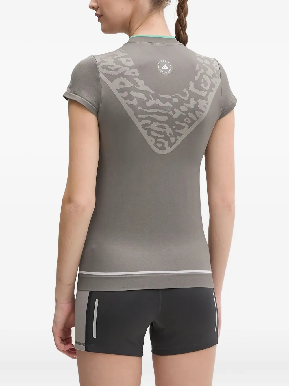 adidas by Stella McCartney Truenature Golf short-sleeve zip-neck top Grijs