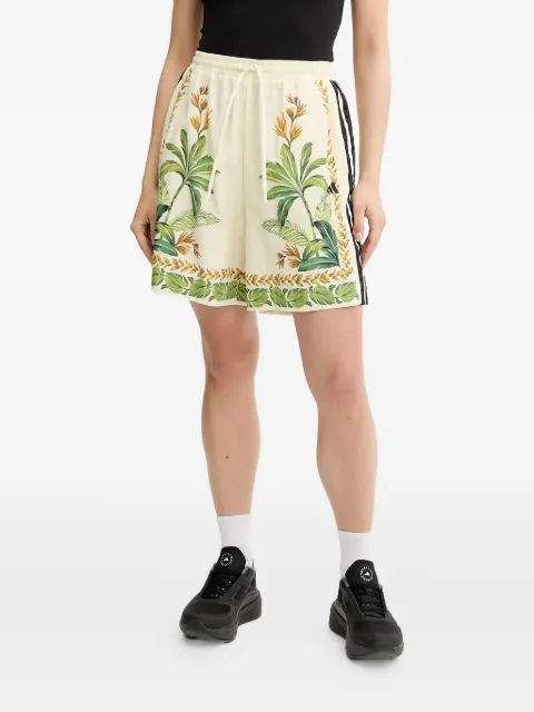 adidas tropical-print side-stripe shorts