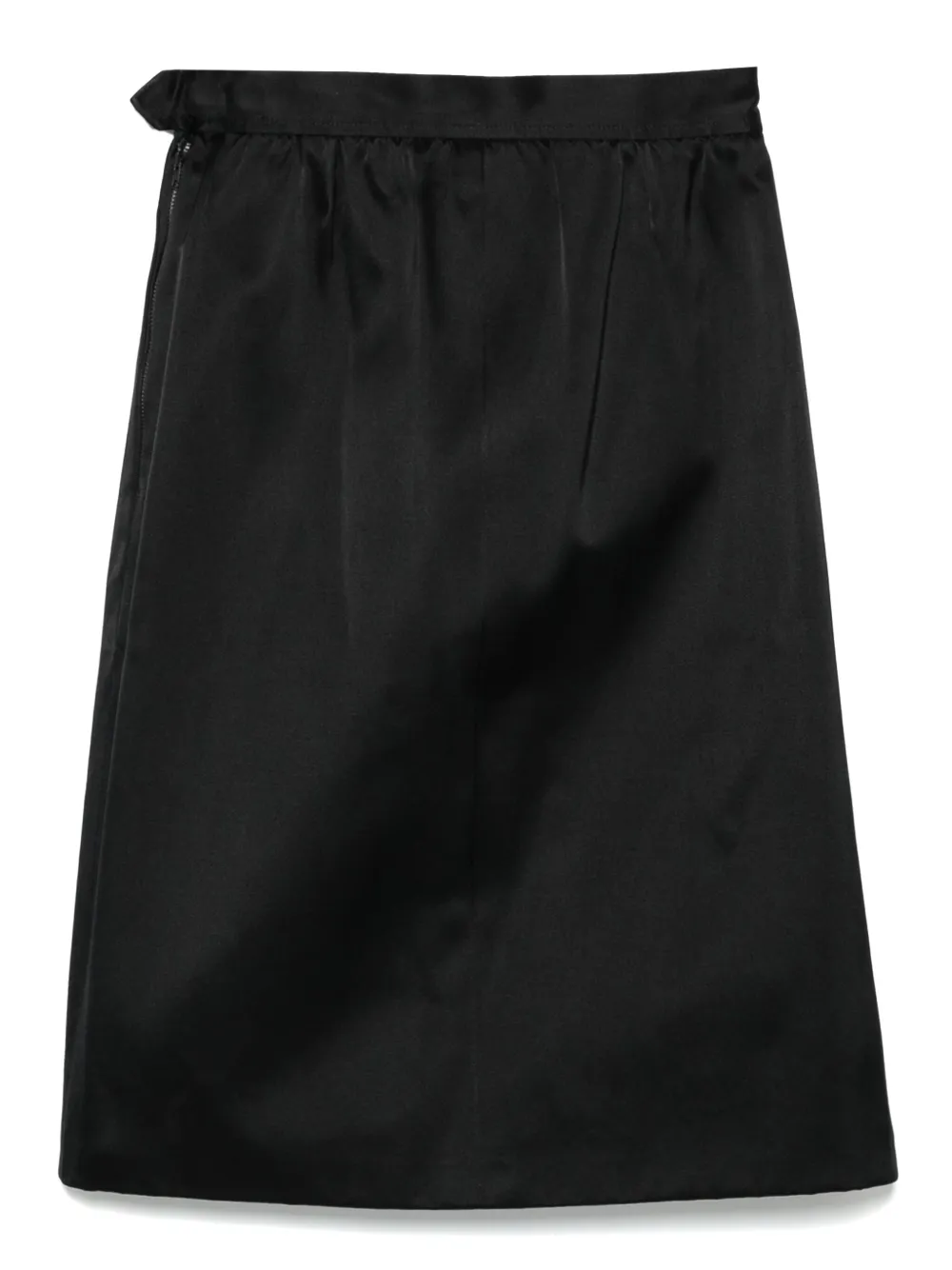 Saint Laurent Pre-Owned 1970s duchess-satijnen midi-rok - Zwart