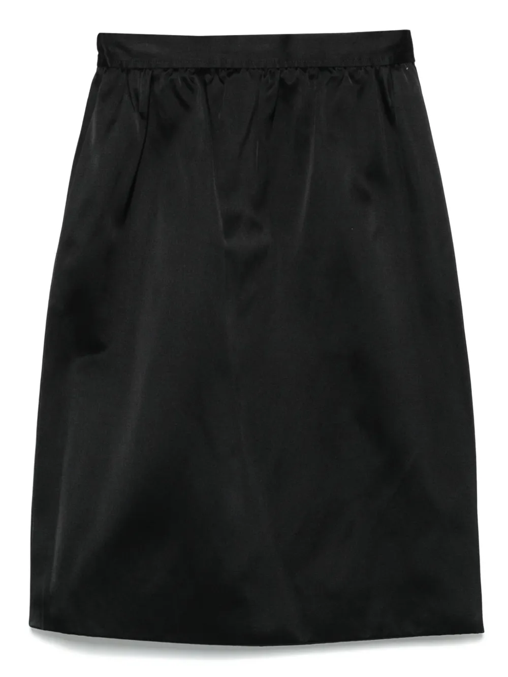 Saint Laurent Pre-Owned jupe mi-longue à motif satiné (années 1970) | noir | Image 1