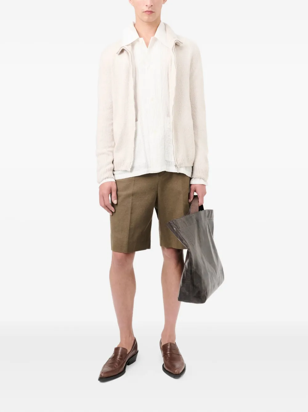 OUR LEGACY Vest met opstaande kraag en rits Beige