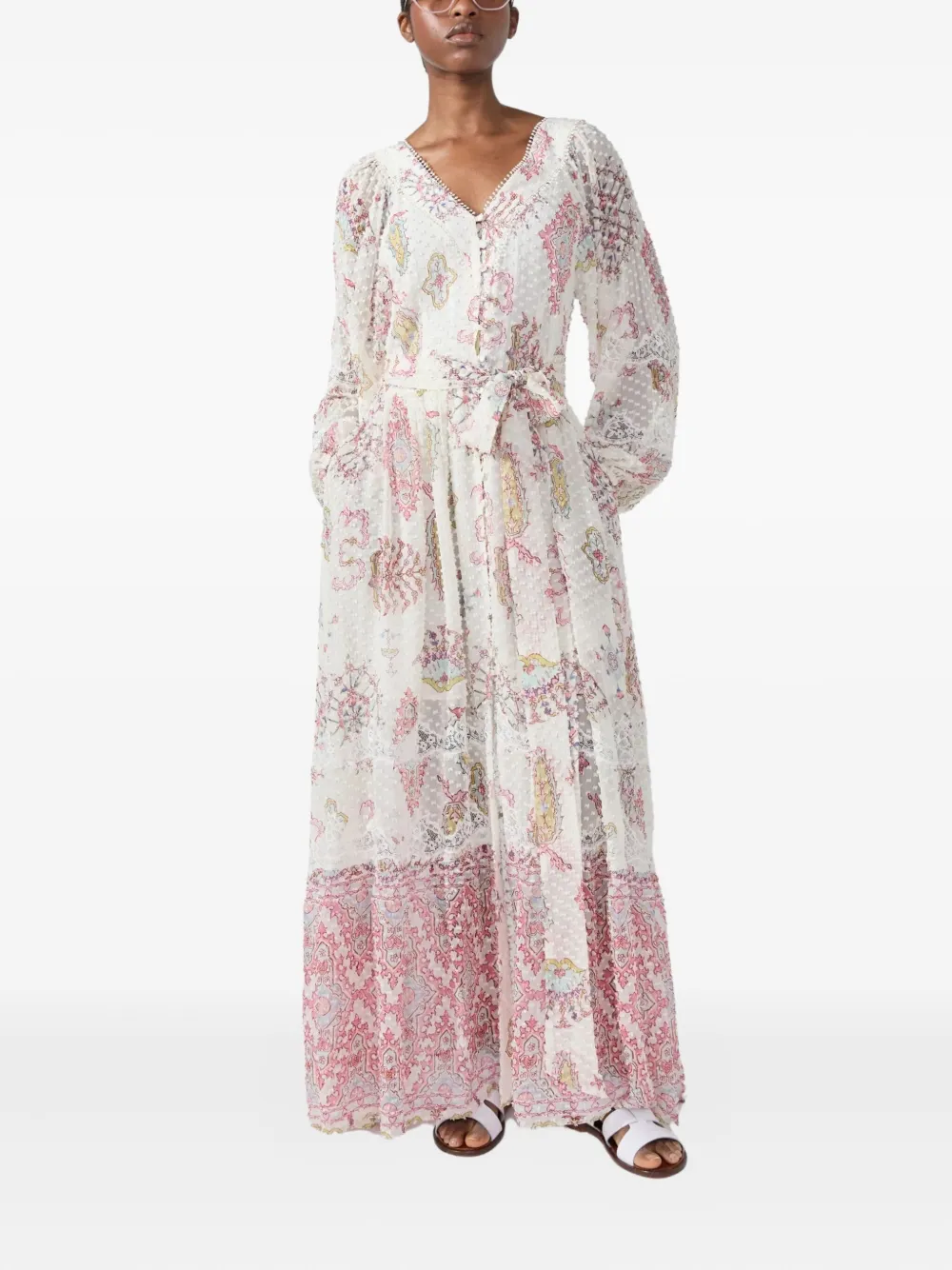Hayley Menzies Dylan floral-print maxi dress - Wit