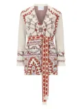Hayley Menzies Dylan patterned belted cardigan - Neutrals