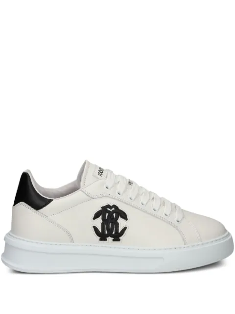 Roberto Cavalli Mirror Snake-appliqué sneakers