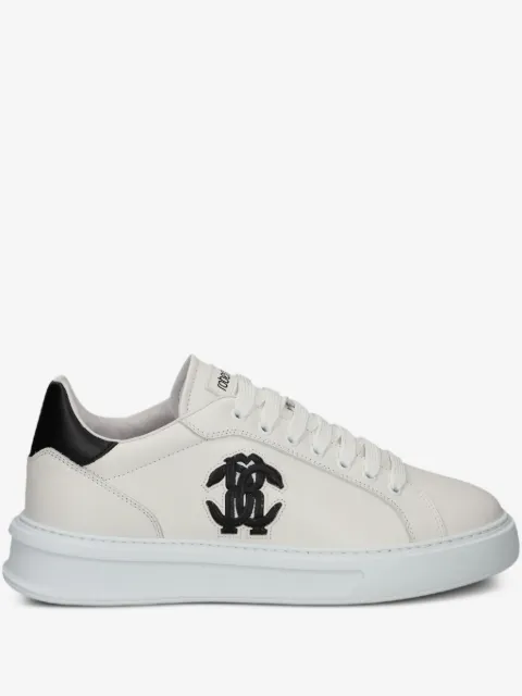 Roberto Cavalli Mirror Snake-appliqué sneakers