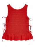 GANNI chambray seersucker top - Red