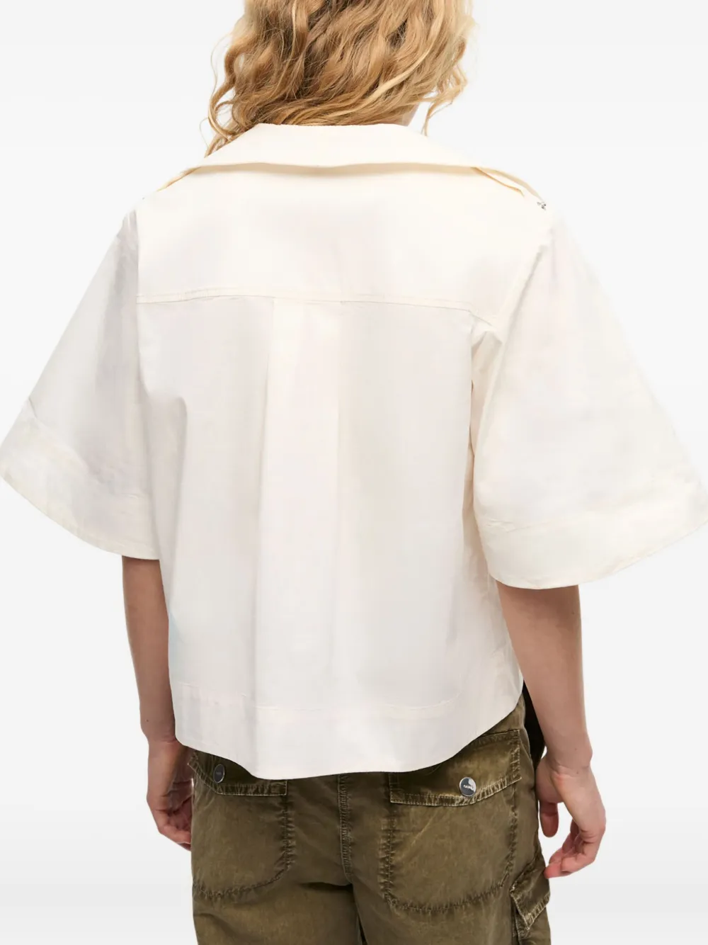 GANNI Gestrikte blouse Wit