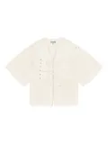 GANNI self-tie blouse - White