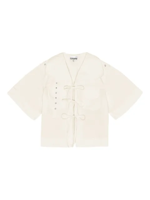 GANNI self-tie blouse