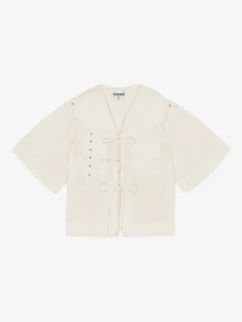 GANNI self-tie blouse