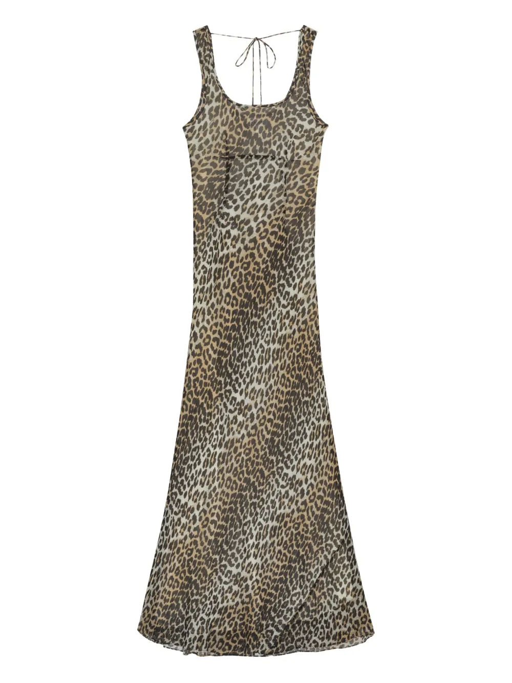 GANNI Jurk met luipaardprint Beige