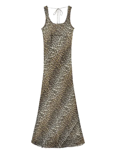 GANNI Kleid mit Leoparden-Print