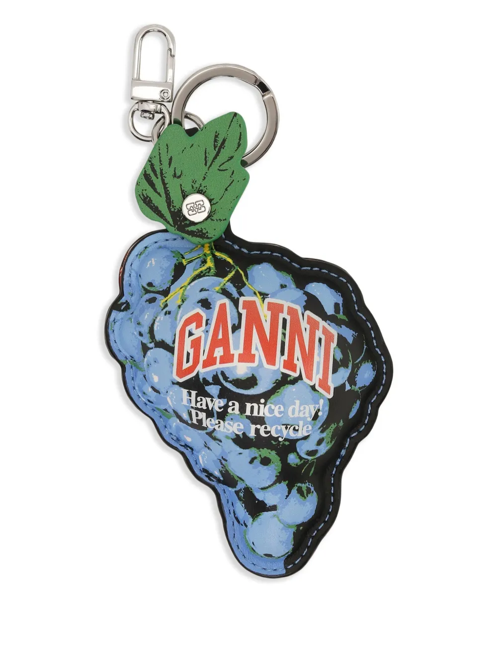 GANNI Sleutelhanger met logo Blauw