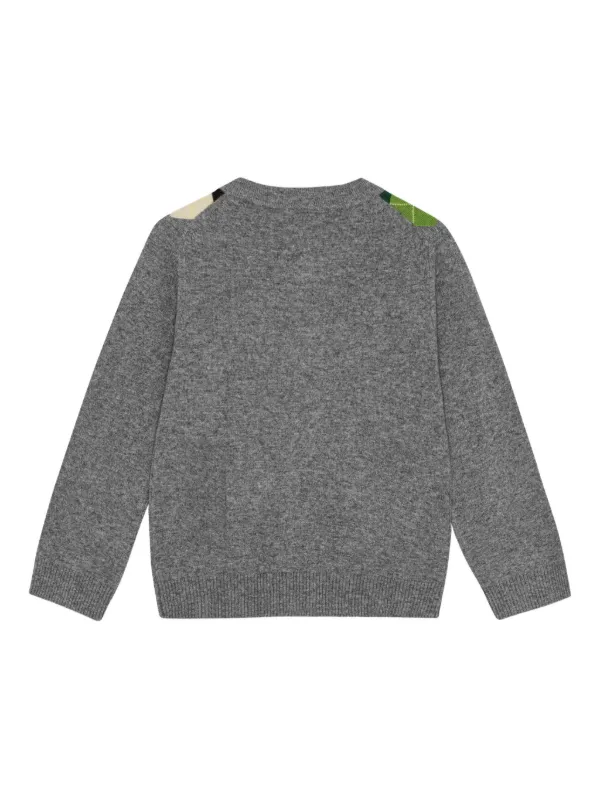 GANNI アーガイル カーディガン | グレー | FARFETCH JP