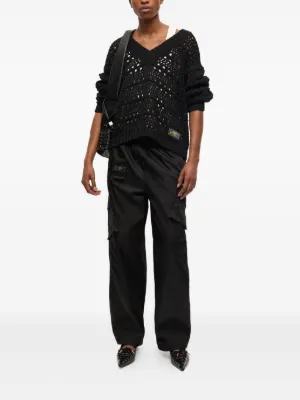GANNI ⭐️ インターシャニット セーター XXS GANNI ロゴインターシャ セーター | ニュートラル | FARFETCH JP