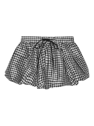 GANNI チェック ミニスカート | ブラック | FARFETCH JP