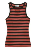 GANNI striped tank top - Orange