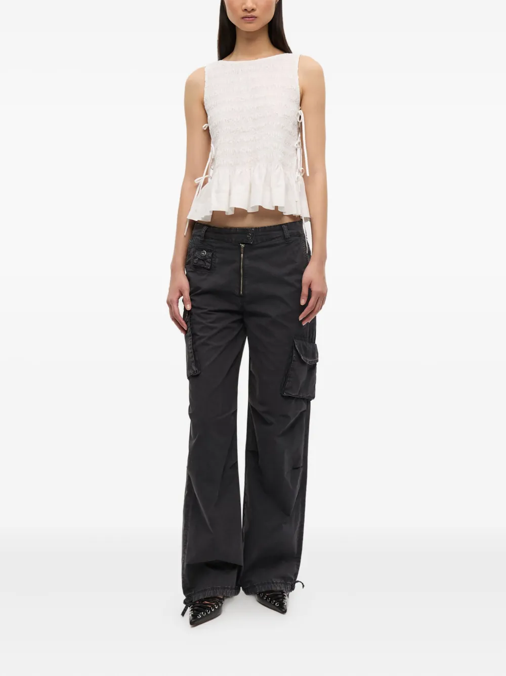 GANNI Cargo broek - Zwart