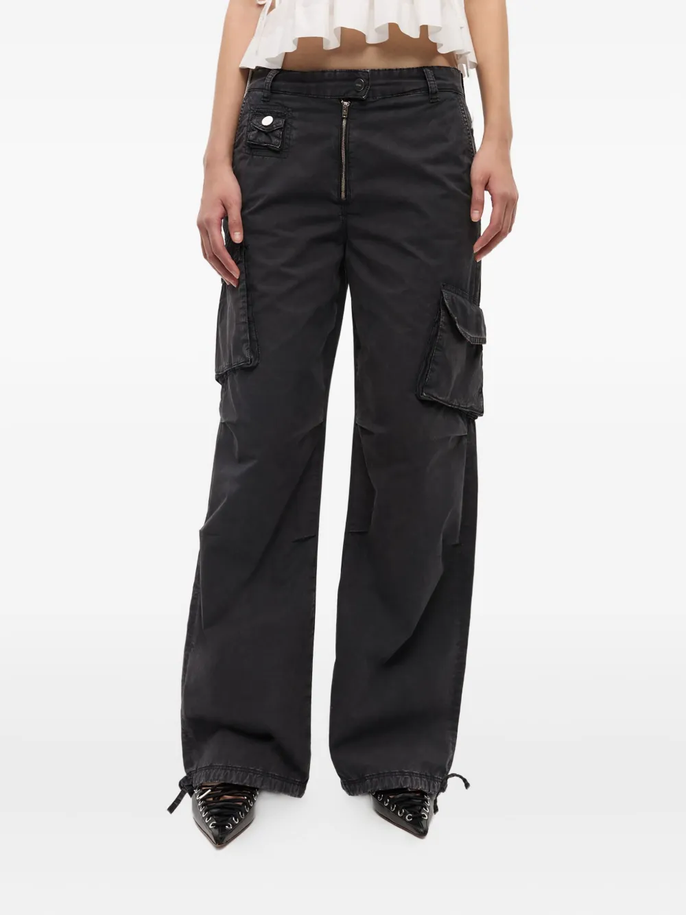 GANNI Cargo broek Zwart
