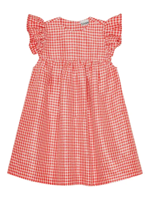 GANNI gingham-print dress