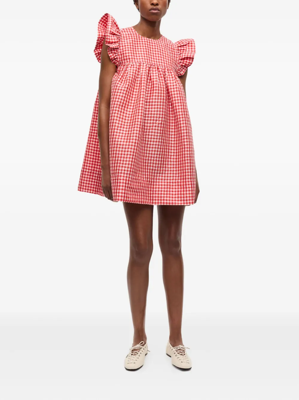 GANNI Jurk met gingham ruit - Rood