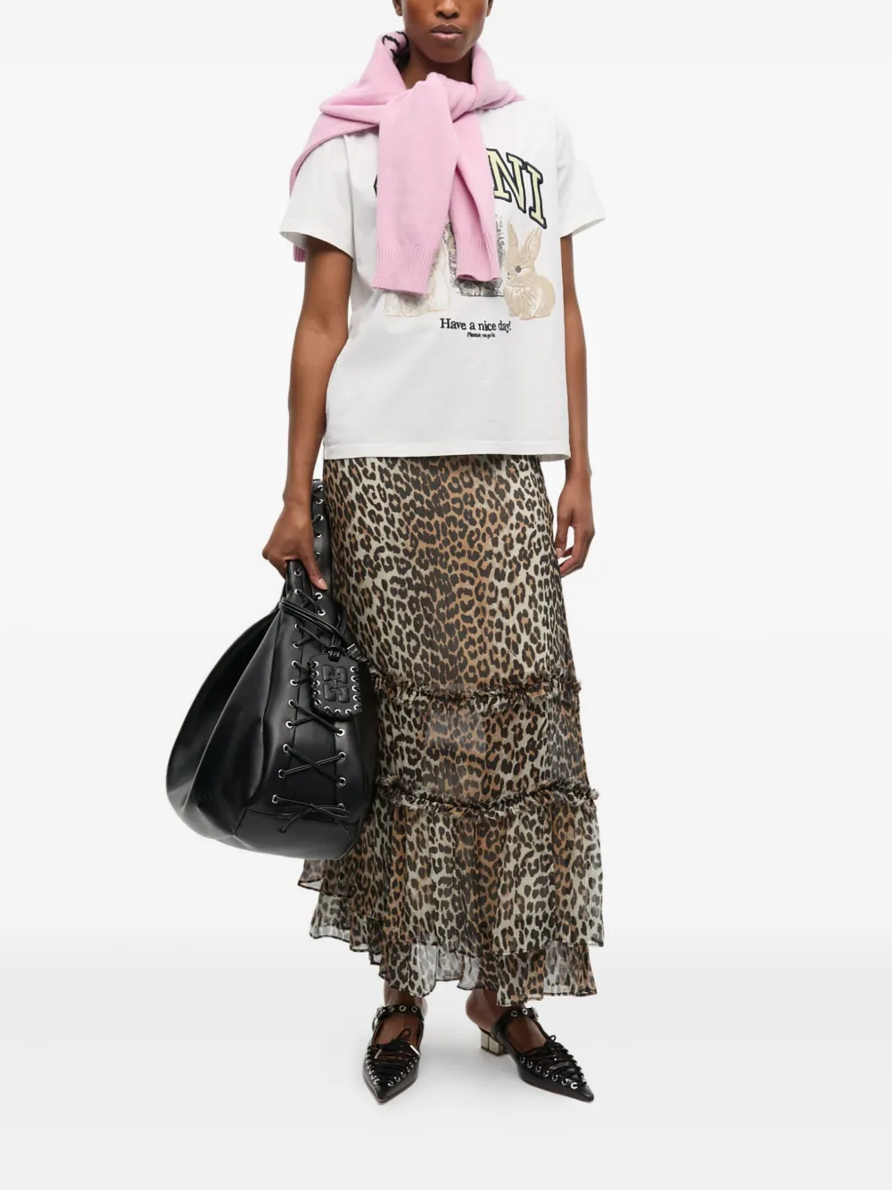 GANNI Rok met luipaardprint - Beige