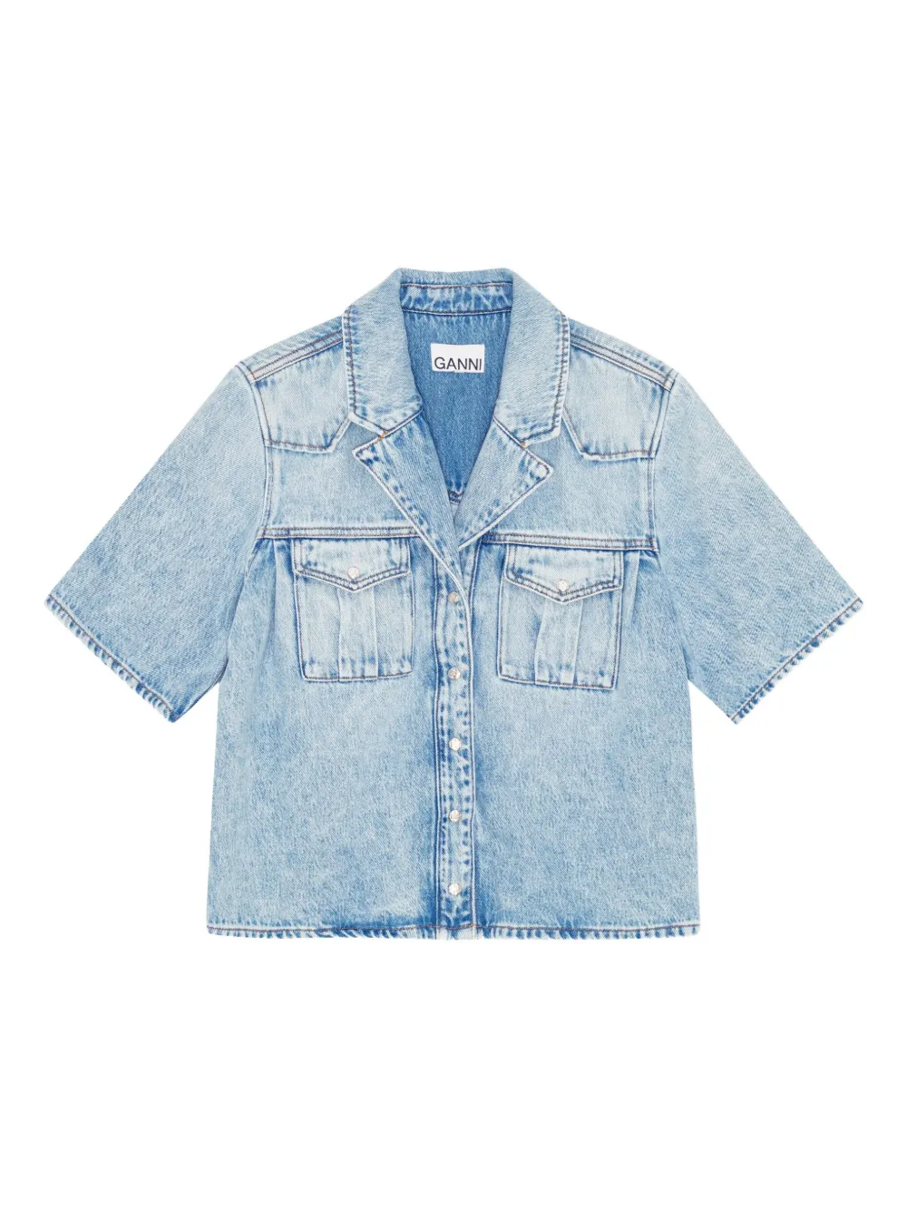 GANNI Spijkershirt Blauw