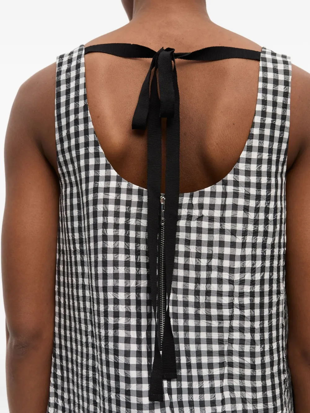 GANNI Jurk met gingham ruit Zwart