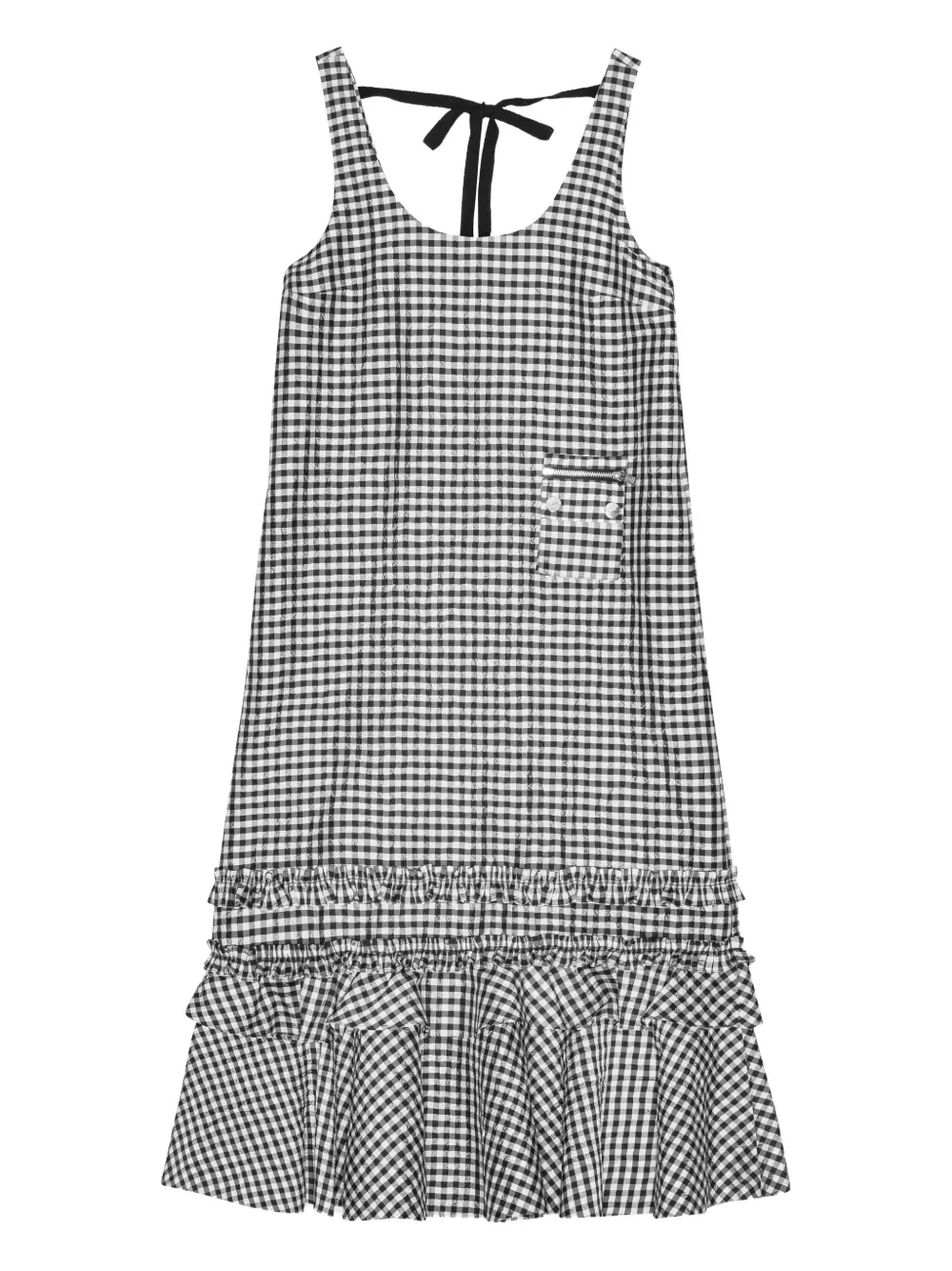 GANNI Jurk met gingham ruit Zwart