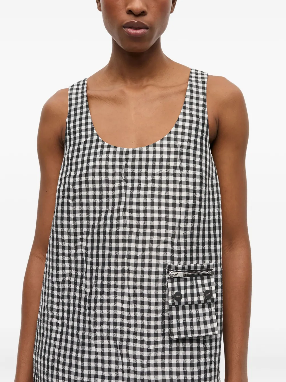 GANNI Jurk met gingham ruit Zwart