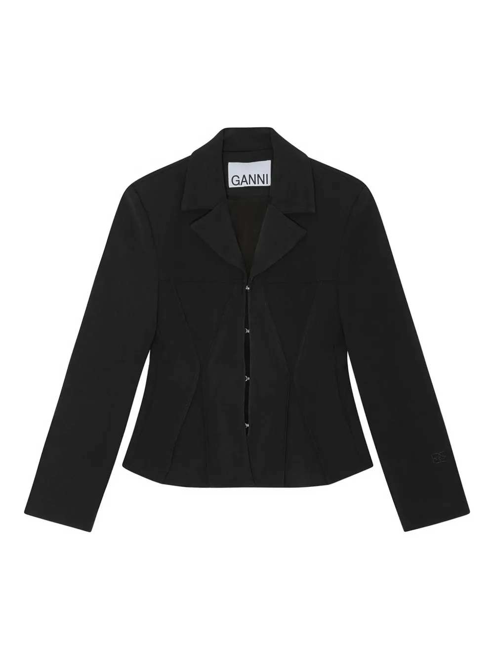 GANNI Blazer met gekerfde revers Zwart