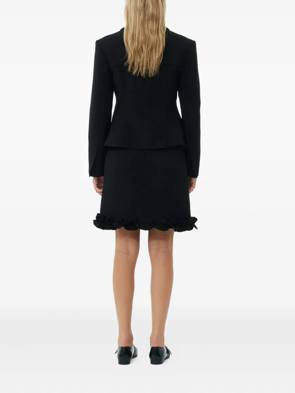 GANNI Blazer met gekerfde revers Zwart