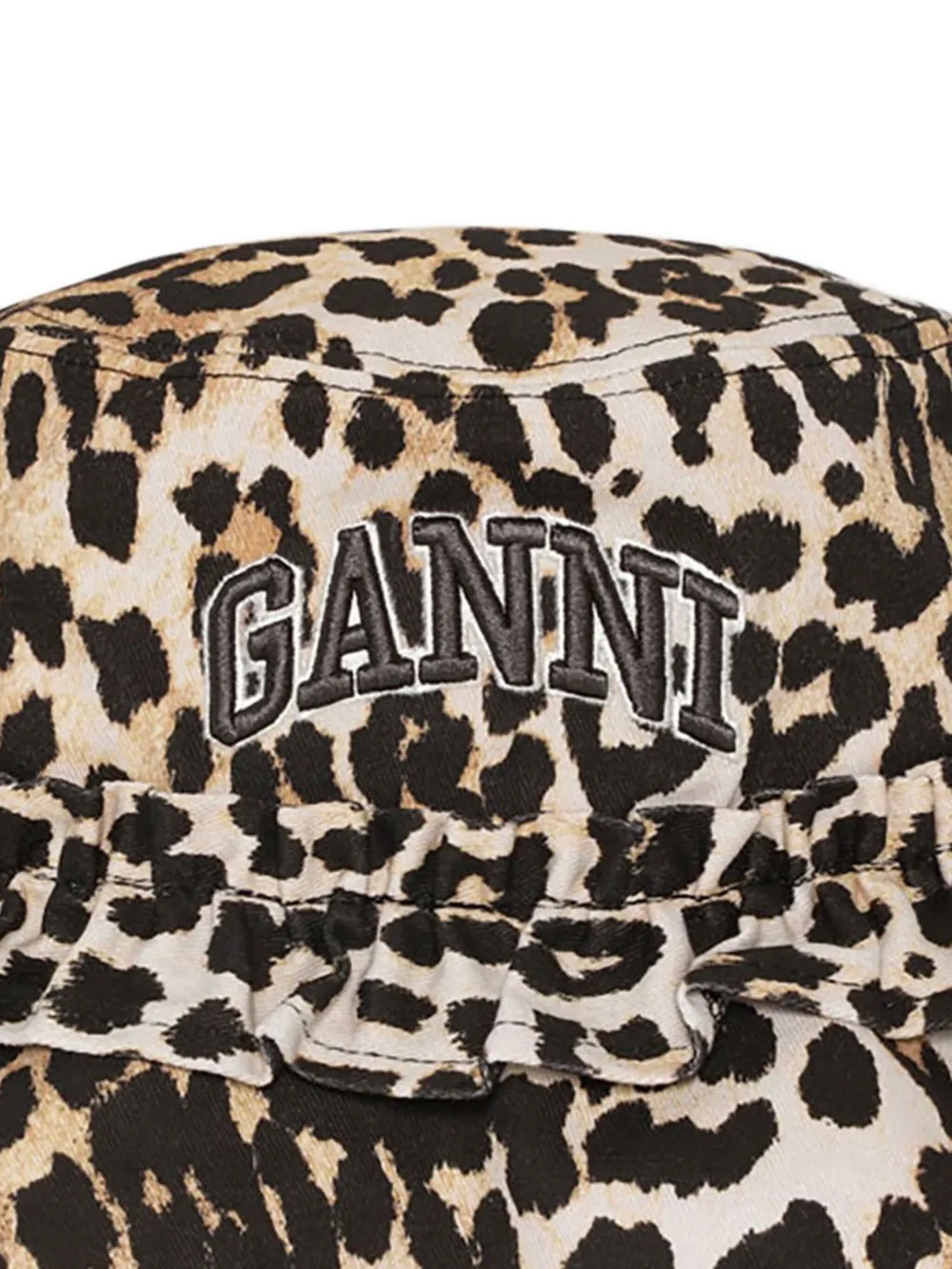 GANNI Vissershoed met geborduurd logo Bruin