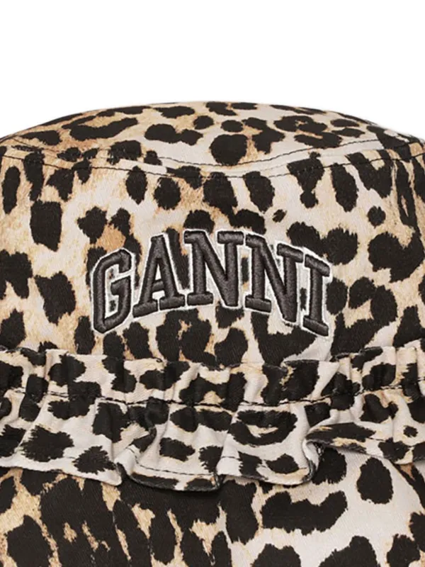 GANNI logo-embroidered Bucket Hat | Brown | FARFETCH UK