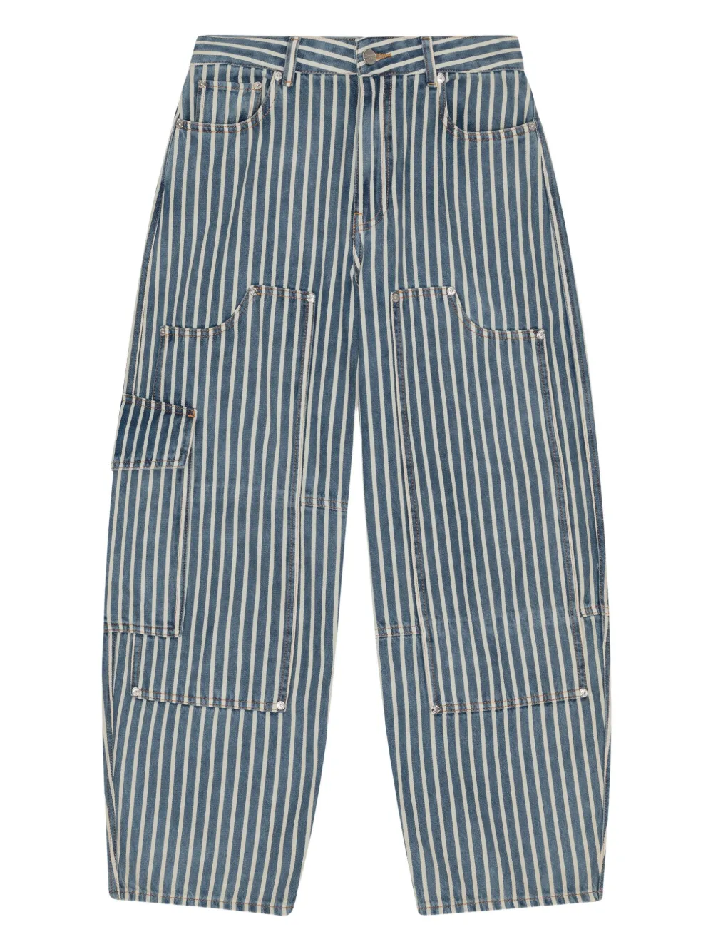 GANNI Gestreepte jeans Blauw